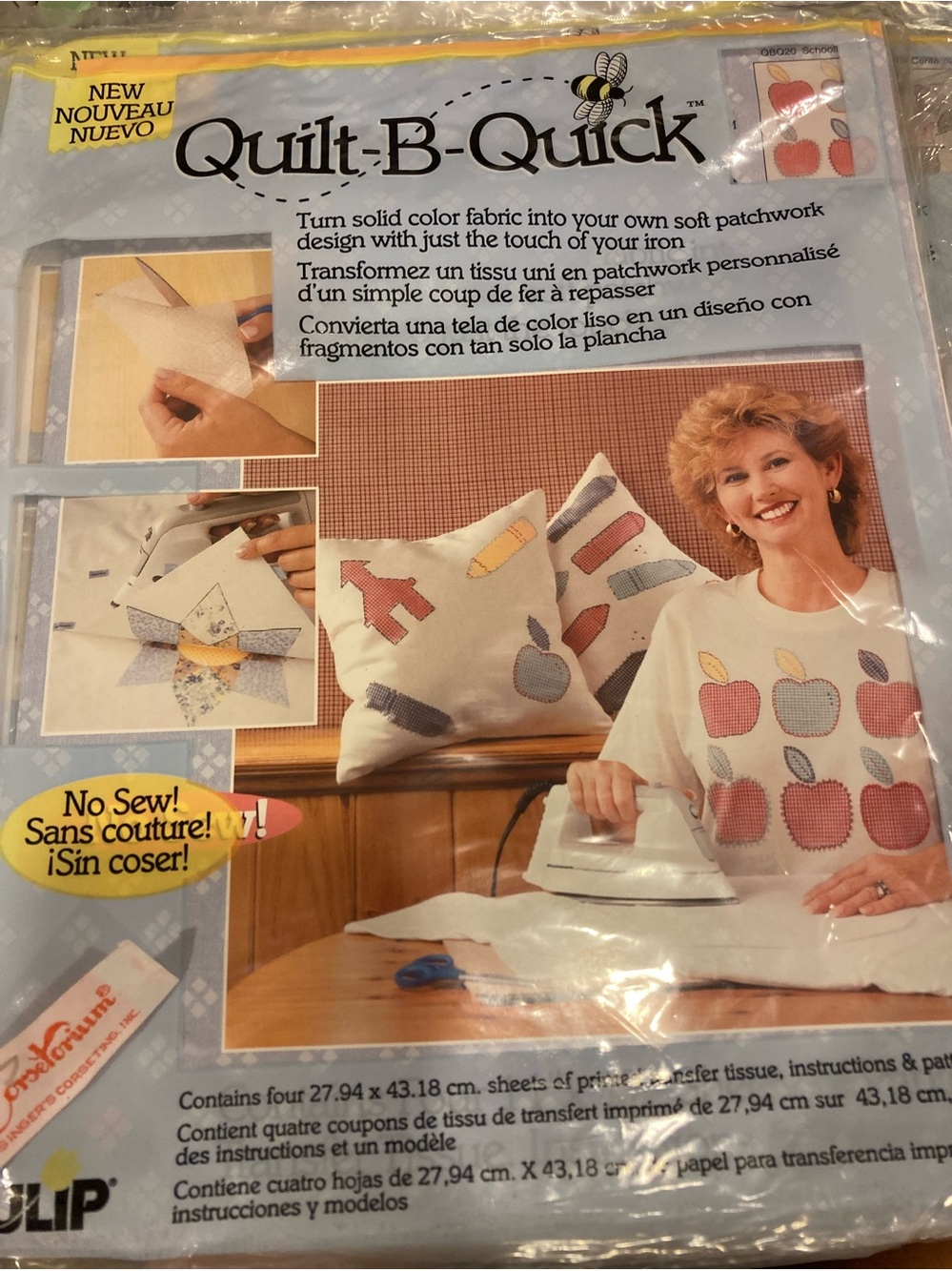 Tulip Quilt-B-Quick No-Sew Craft Transfer Set School house 4-1 x17 sheets